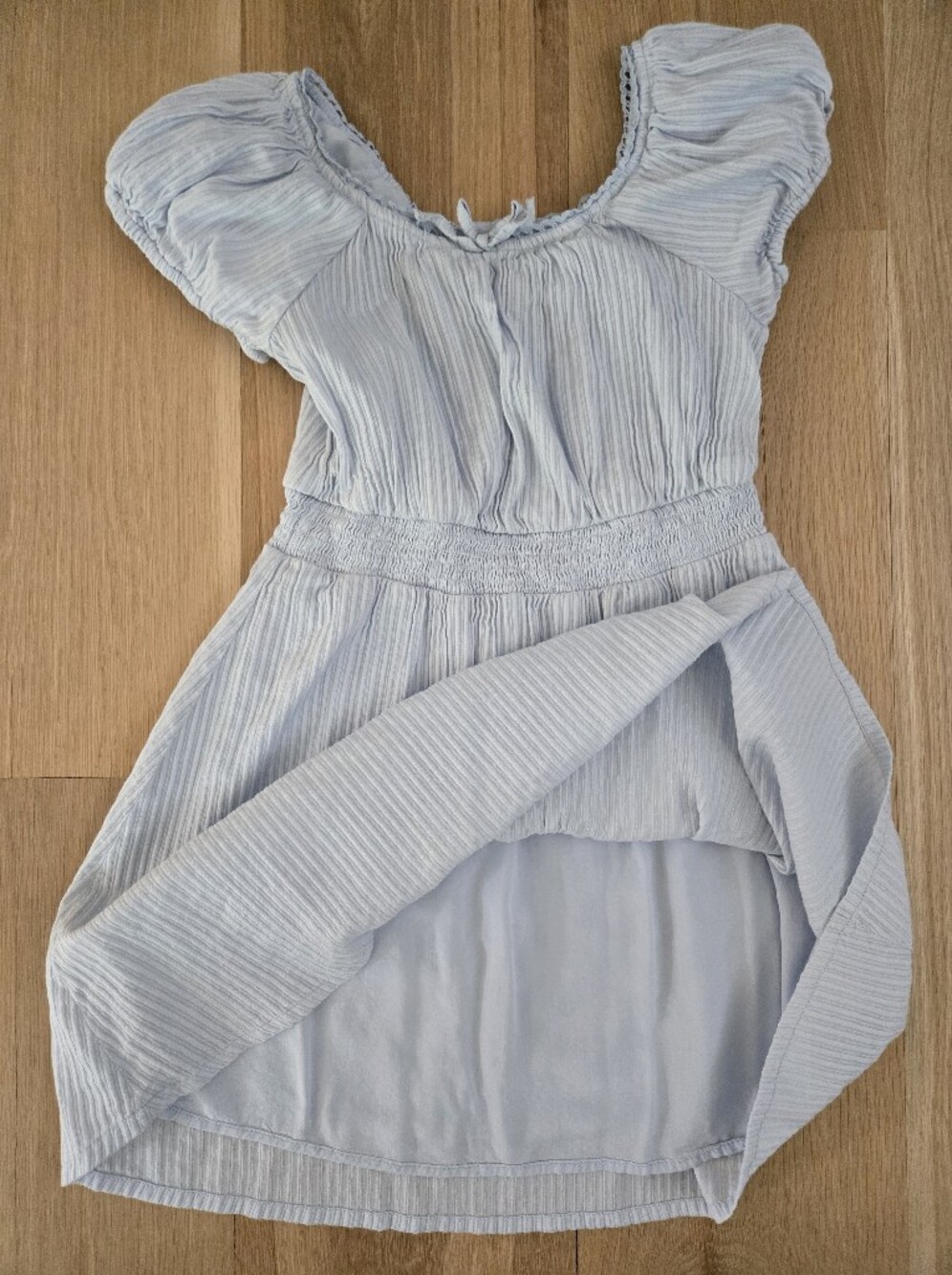 Cat & Jack Smocked Waist Puff-Sleeve Dress - Picture 3 of 6